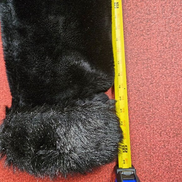 Vintage Monterey Fashions Full Length Faux Fur Coat 2X Black Mobwife Made in USA - Picture 12 of 13